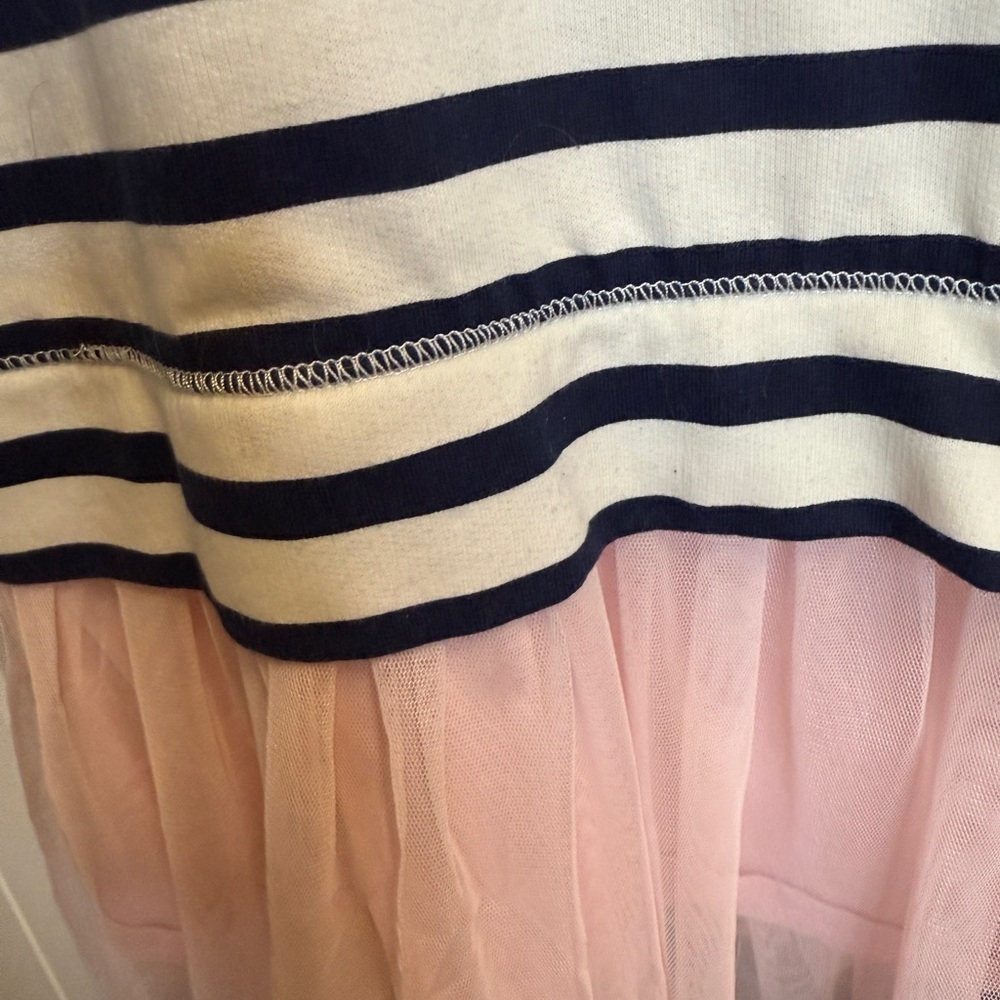 NWOT Crewcuts Navy and Pink Tulle Dress Size 4/5 - Picture 2 of 4
